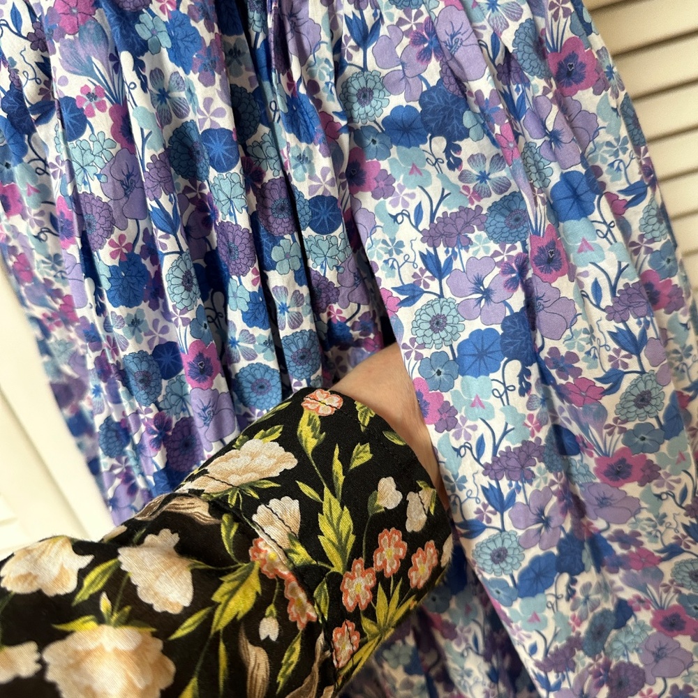 J. Crew Liberty Print Cotton Dress Adjustable Straps Open Back Pockets Size 6 - Picture 15 of 17